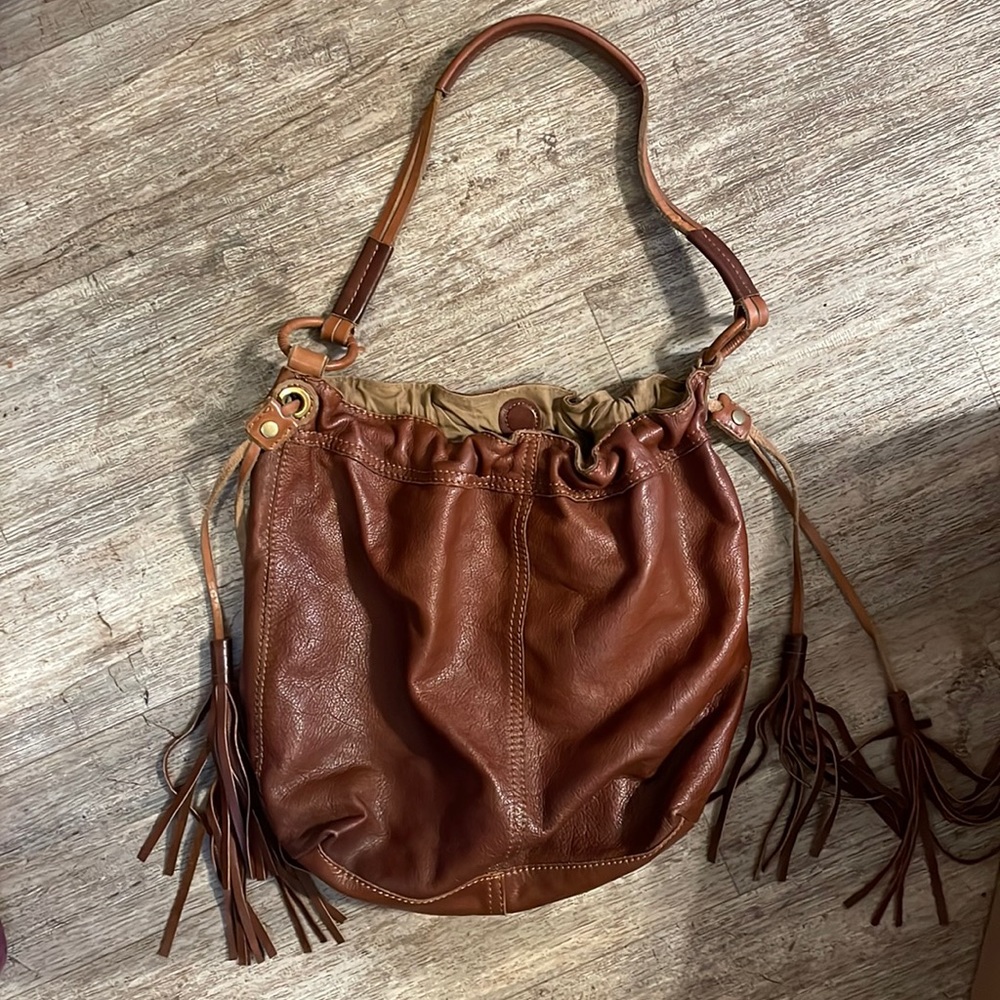 Lucky brown leather shoulder bag excellent condition ~2007